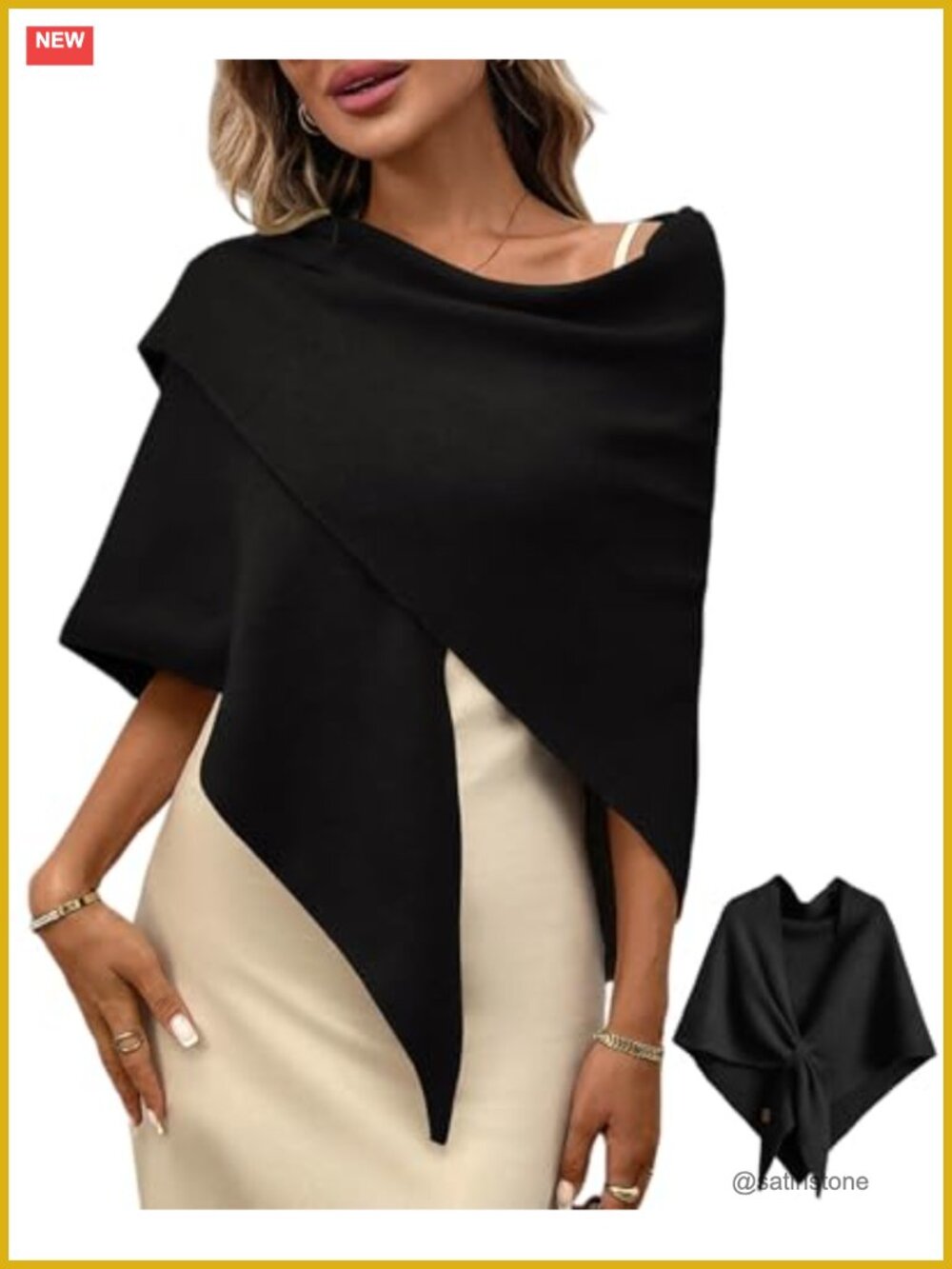 Women's Pashmina Shawl Wrap Open Front Poncho Cape Soft Knit Scarf